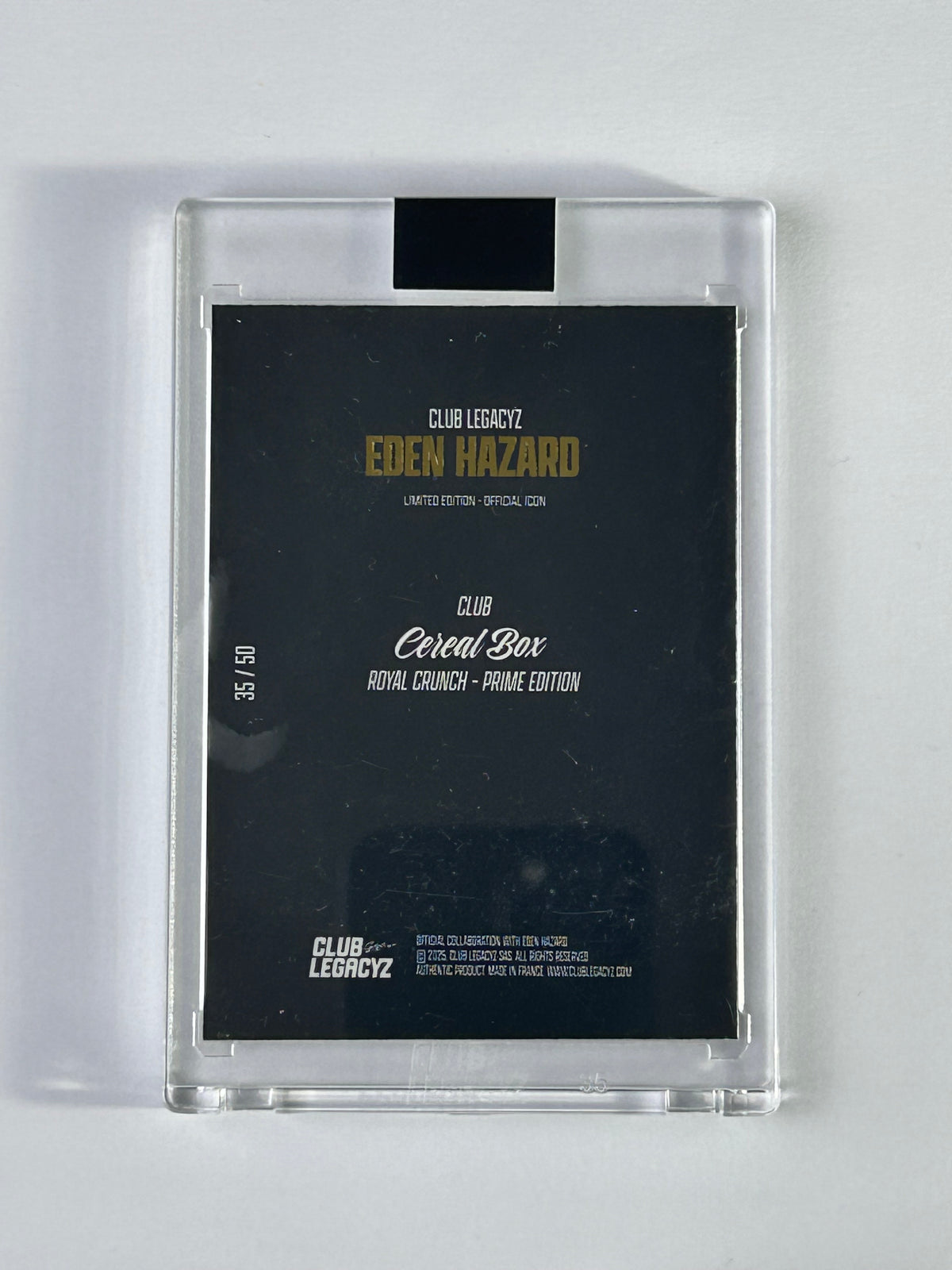Eden Hazard Club Legacyz Cereal Box 35/50 – Rückseite