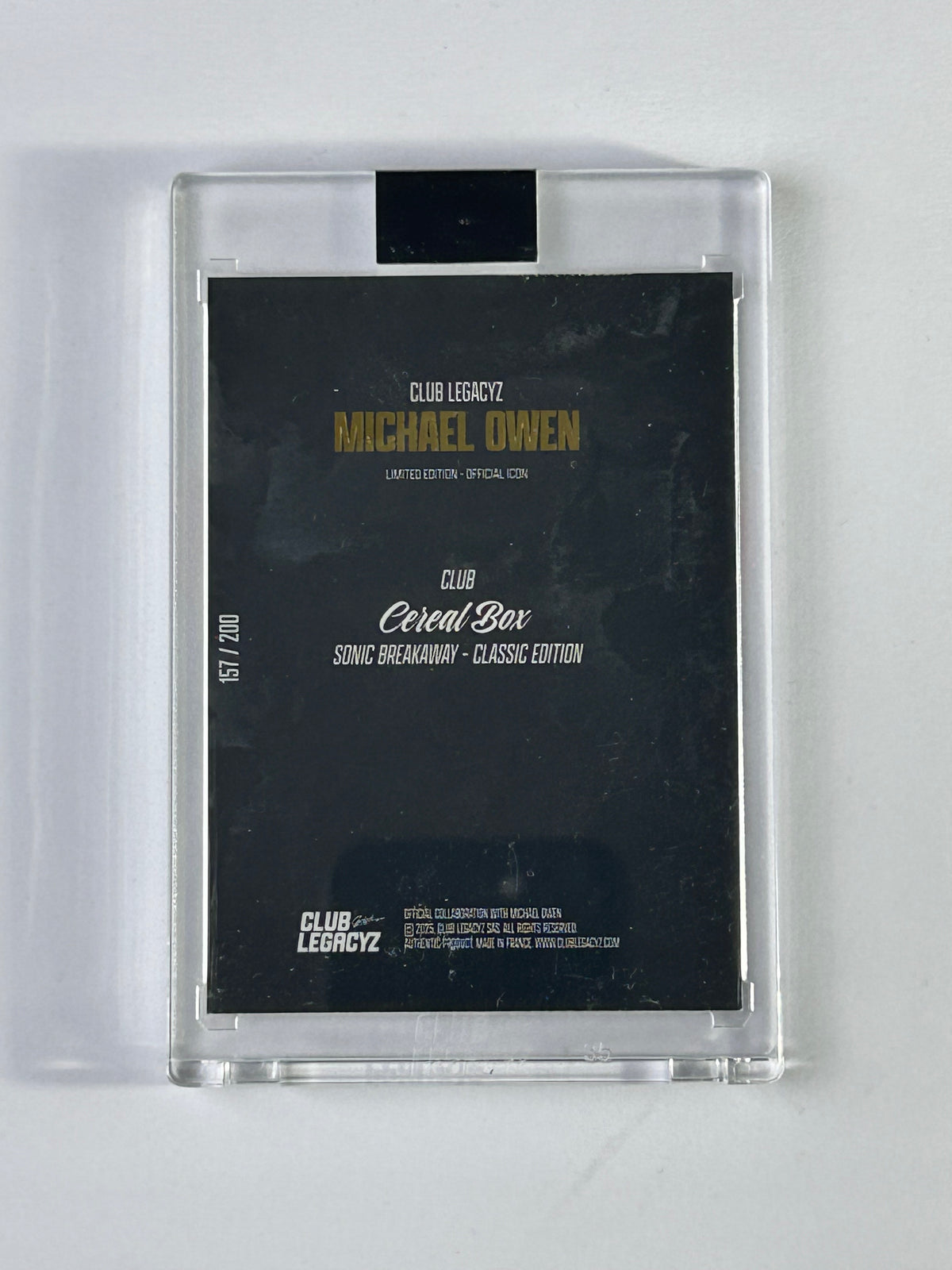 Michael Owen Club Legacyz Cereal Box 157/200 – Rückseite
