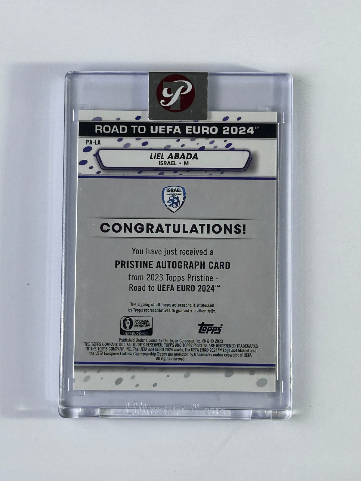 Liel Abada Topps Pristine Auto – Rückseite