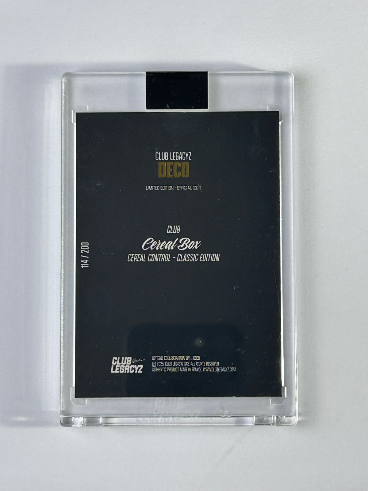 Deco Club Legacyz Cereal Box 114/200 – Rückseite
