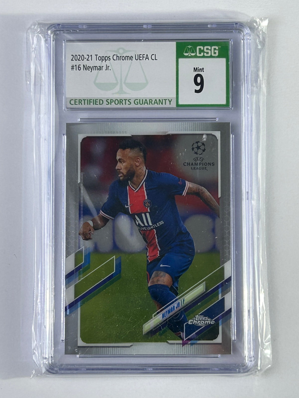Neymar Jr. Topps Chrome UCL #16 CSG 9 – Vorderseite