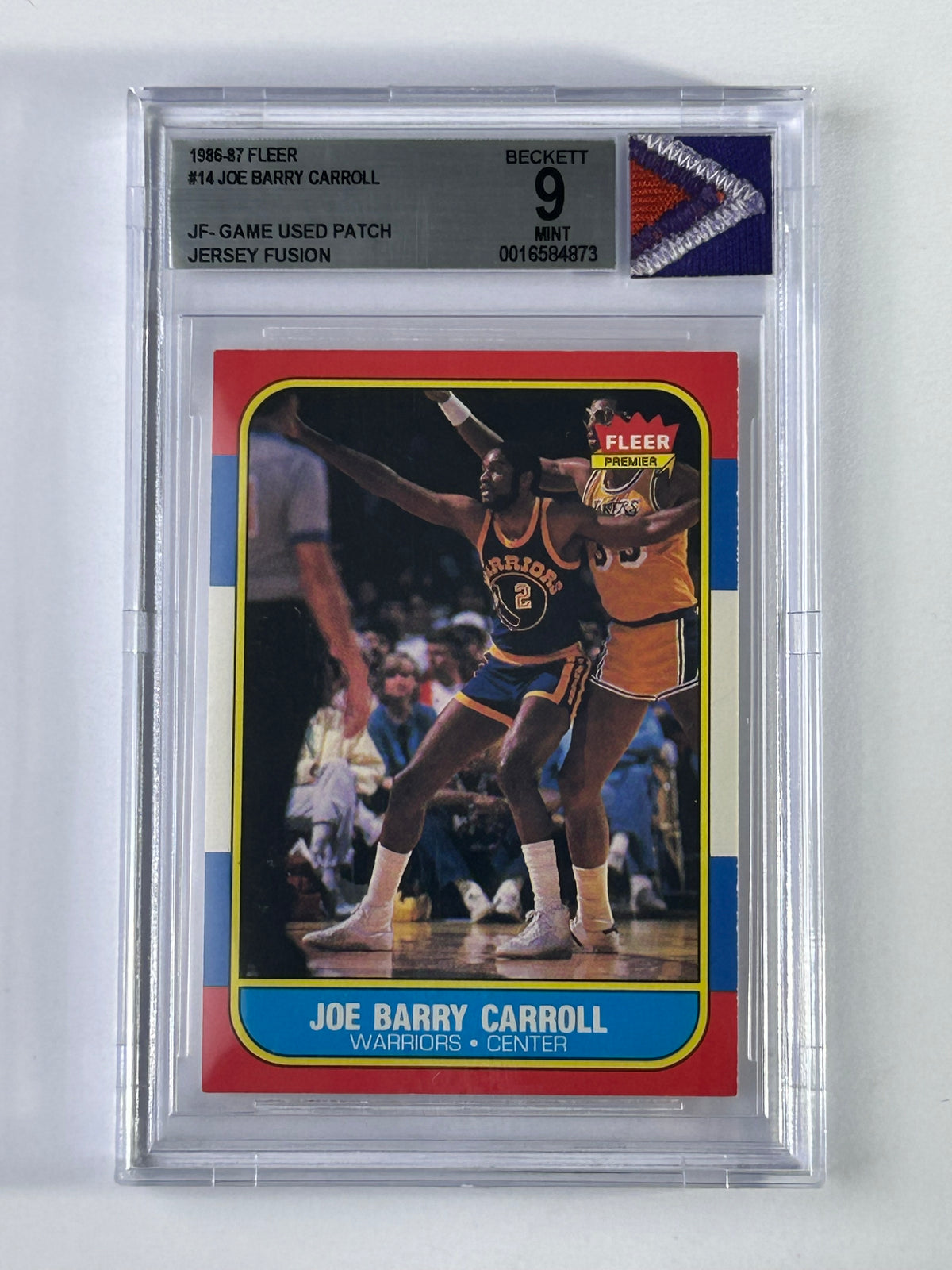 Joe Barry Carroll 1986-87 Fleer Jersey Fusion BGS 9 – Vorderseite