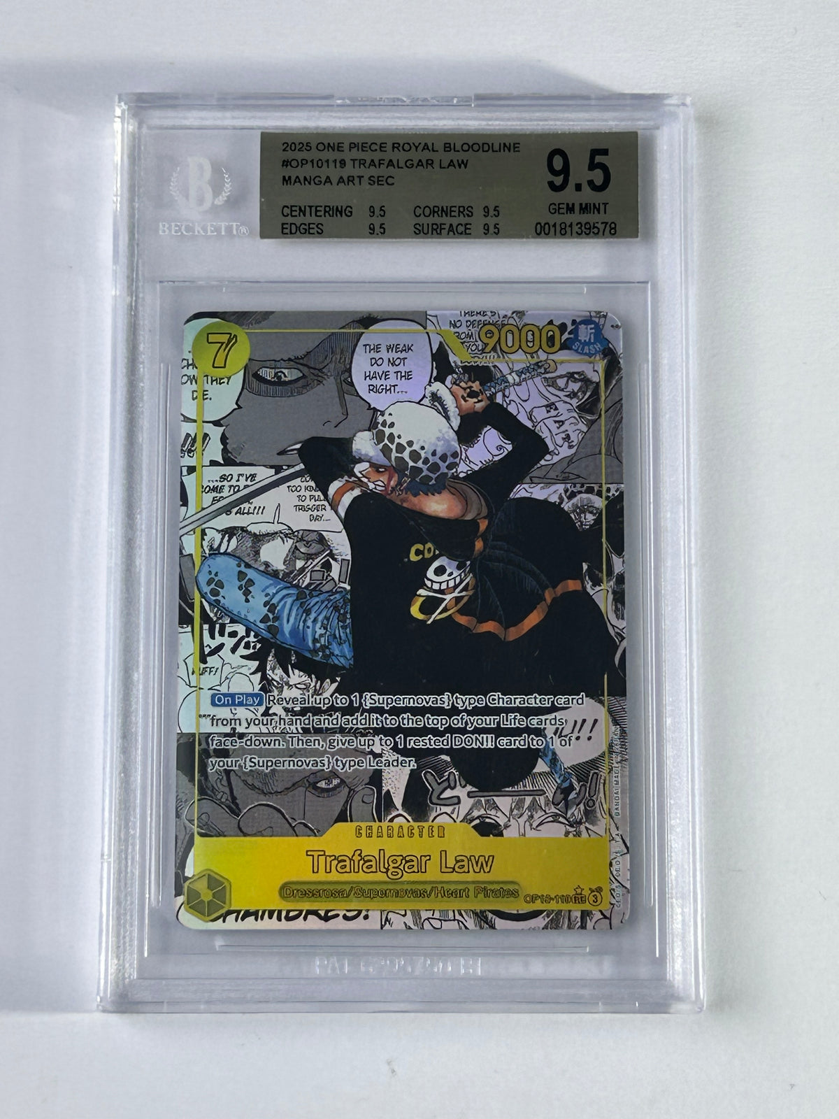 Trafalgar Law OP10-119 Manga SEC BGS 9.5 – Vorderseite