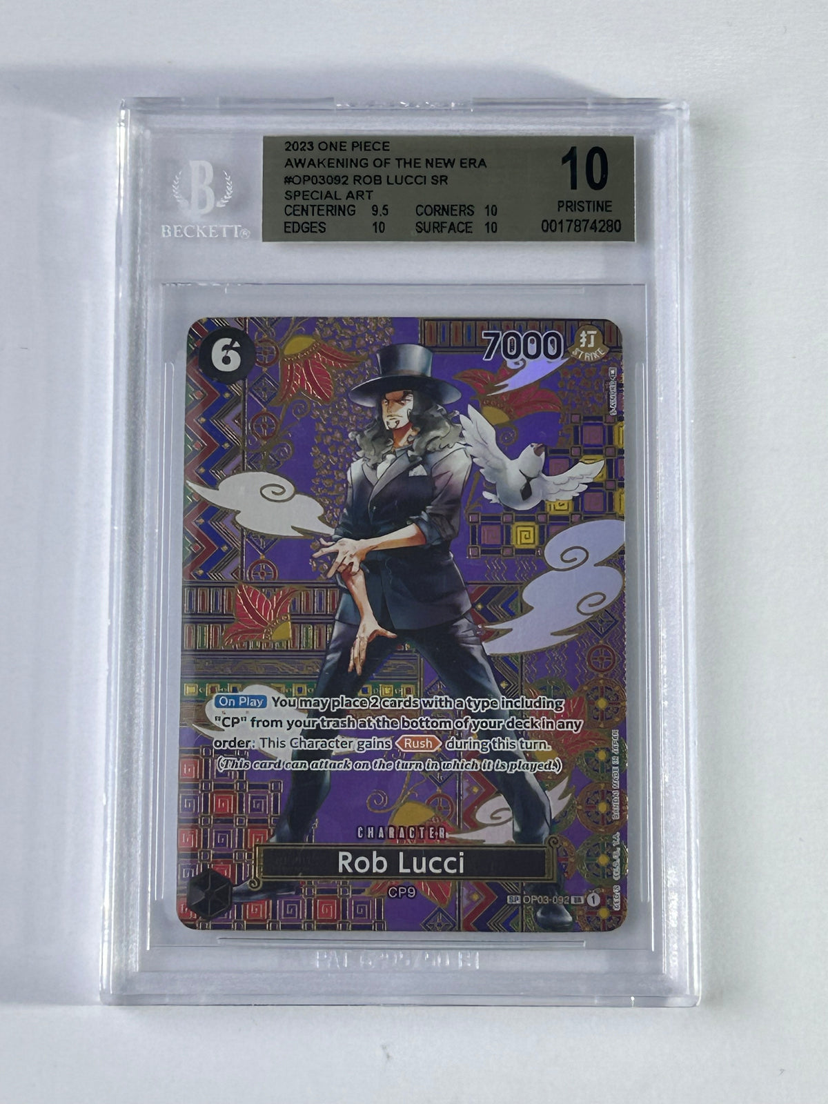 Rob Lucci OP03-092 SP BGS 10 Pristine – Vorderseite