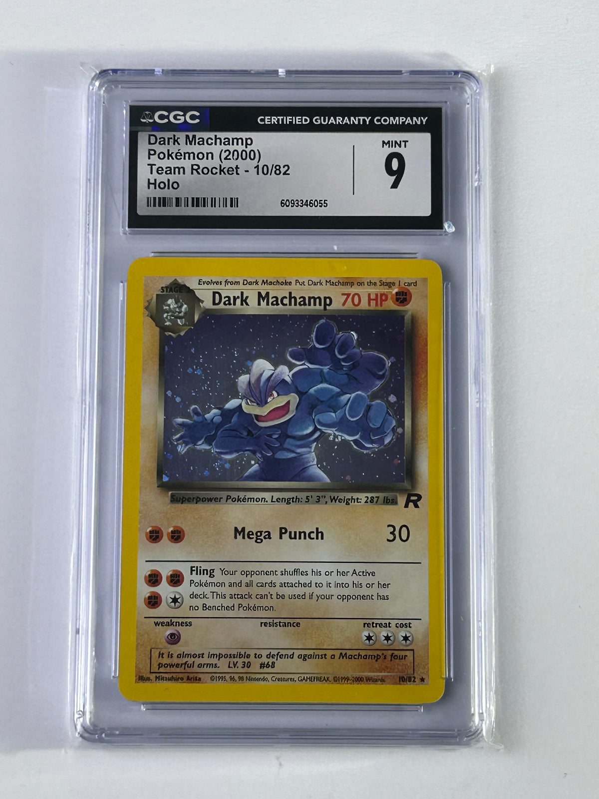 Dark Machamp 10/82 Team Rocket Holo CGC 9 – Vorderseite