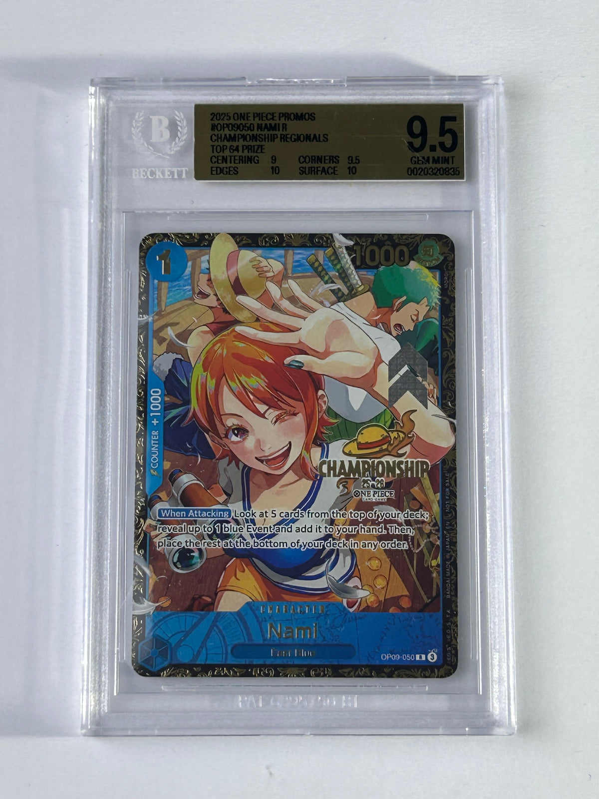 Nami OP09-050 Championship 25-26 Top 64 BGS 9.5 – Vorderseite