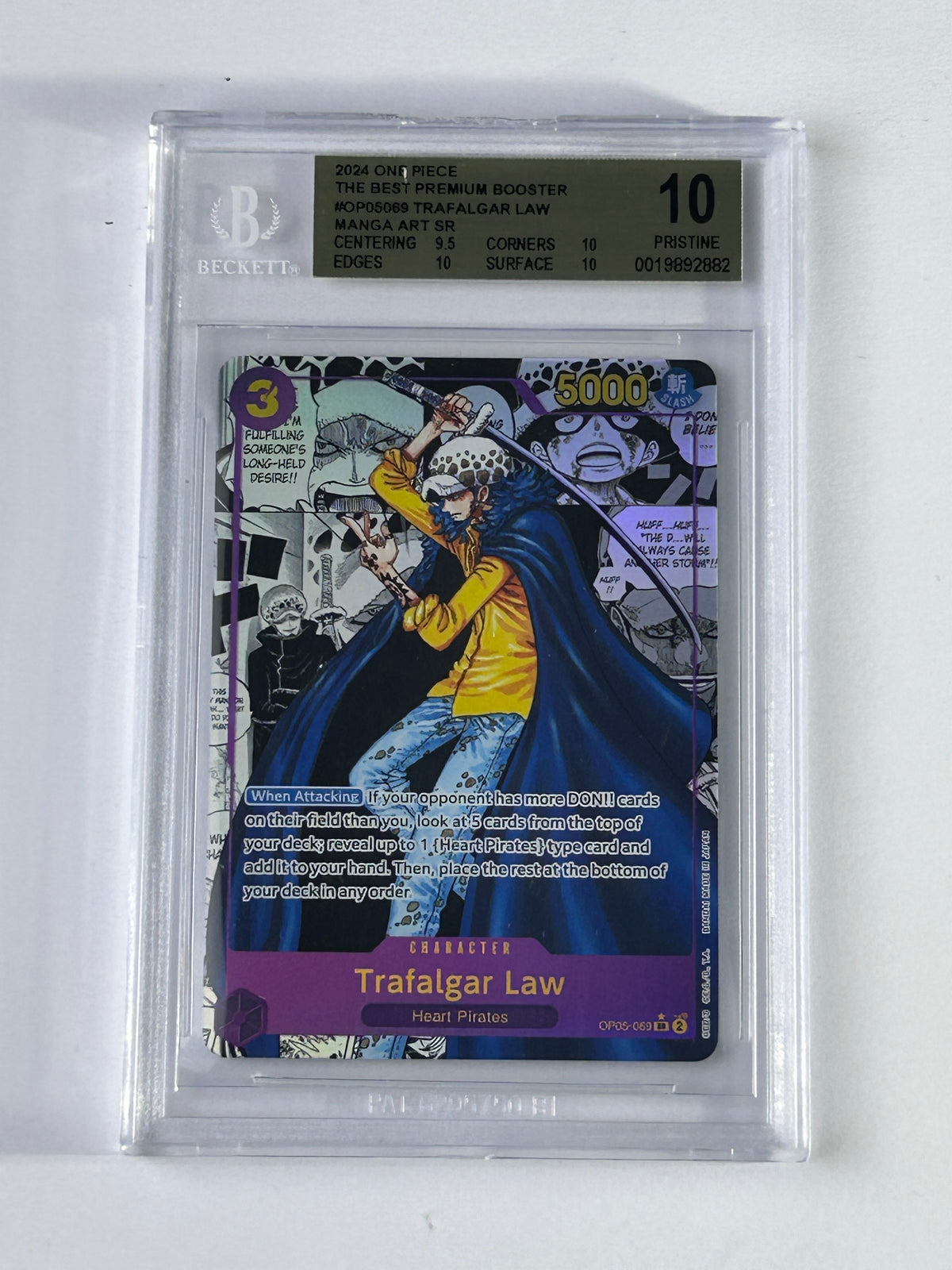 Trafalgar Law OP05-069 Manga Art PRB-01 BGS 10 Pristine – Vorderseite