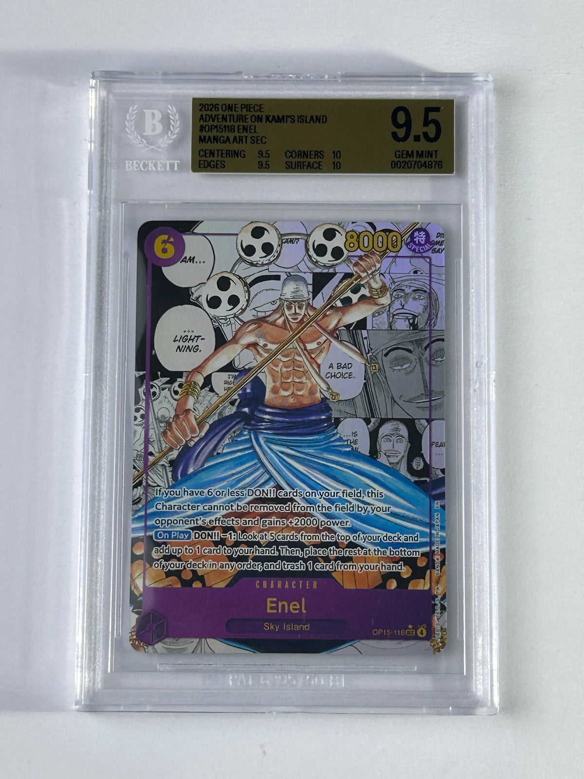Enel OP15-118 Manga Art BGS 9.5 – Vorderseite
